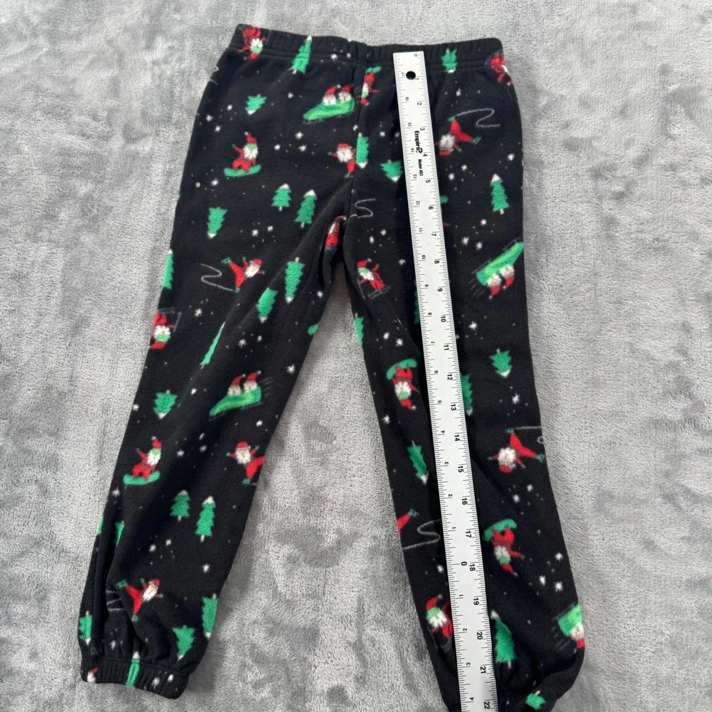 Jammies For Your Families 4‎ Christmas Pajama Set Santa Snowboard Green Black